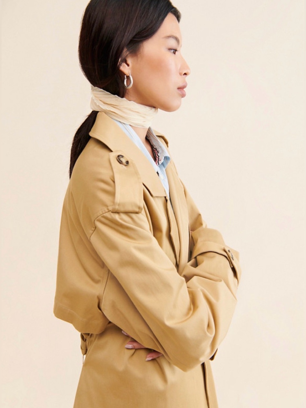 Favorite Daughter Charles Oversized Trench Coat Camel - Picture 2 of 4